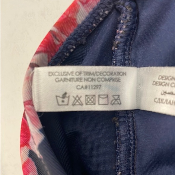 Aqua Rose Navy and Pink Floral One Piece Swimsuit Size M - Picture 11 of 14